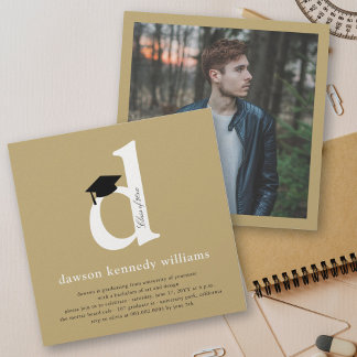 Invitación Fiesta de Graduación con Foto Clásica del Alfabeto