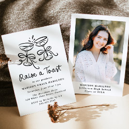 Invitación Fiesta de Graduación con Foto de Brindis Caprichos