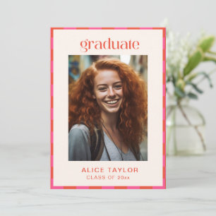 Invitación Fiesta de Graduación con Foto de Cuadrícula de Nar