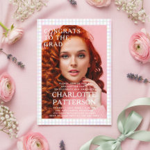 Fiesta de Graduación con Foto de Cuadros Multicolo