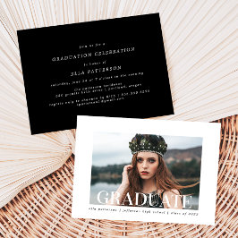 Invitación Fiesta de Graduación con Foto de Estilo Simple