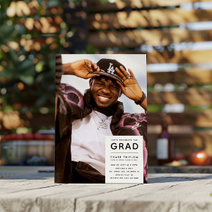Invitación Fiesta de Graduación con Foto de GRAD Moderna