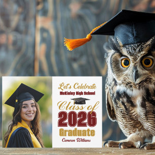 Invitación Fiesta de graduación con foto de la clase de 2026