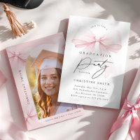 Fiesta de graduación con foto de lazo rosa