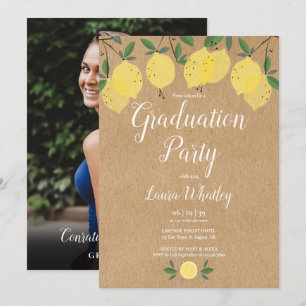 Invitación Fiesta de Graduación con Foto de Limones Verdes Rú