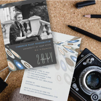 Invitación Fiesta de Graduación con Foto de Mariposa Digital