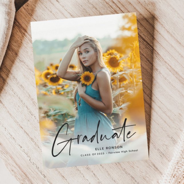 Invitación Fiesta de Graduación con Foto de Modern Script 2 (Subido por el creador)