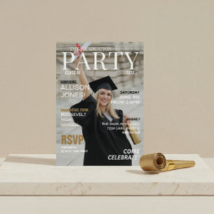 Invitación Fiesta de Graduación con Foto de Revista Moderna