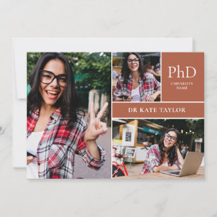 Invitación Fiesta de graduación con foto de título de doctora