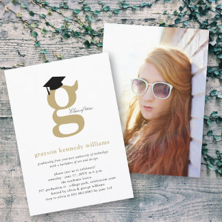 Invitación Fiesta de Graduación con Foto del Alfabeto Clásico