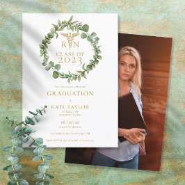 Invitación Fiesta de graduación con foto elegante de enfermer
