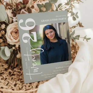 Invitación Fiesta de Graduación con Foto Elegante Twenty26