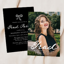 Invitación Fiesta de Graduación con Foto en Elegante Letra Vi