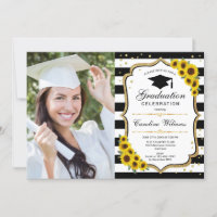 Fiesta de graduación con foto - girasoles