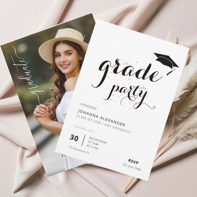 Invitación Fiesta de Graduación con Foto Moderna (Start planning your dream celebration today! )