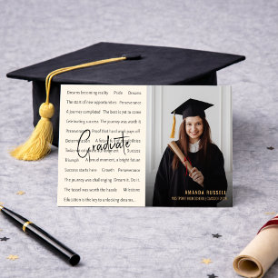 Invitación Fiesta de Graduación con Foto Moderna en Negro y D