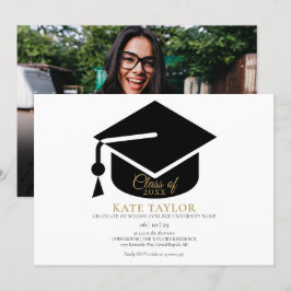Invitación Fiesta de Graduación con Foto Moderna y Sencilla