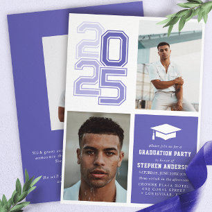 Invitación Fiesta de Graduación con Foto Morada de la Univers