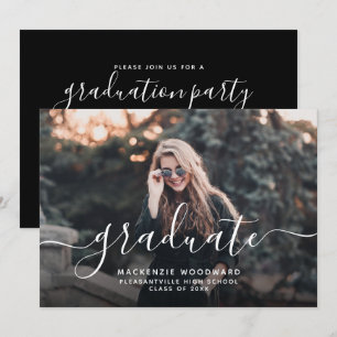 Invitación Fiesta de Graduación con Foto Personalizada y Letr