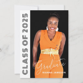 Invitación Fiesta de Graduación con Foto Retro Glam de la Cla
