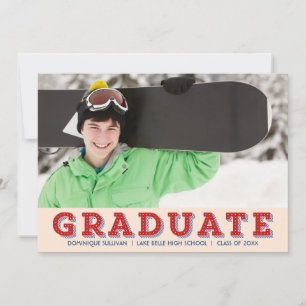 Invitación Fiesta de Graduación con Foto Vintage Americana