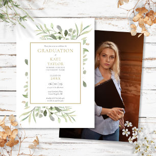 Invitación Fiesta de Graduación con Fotografía de Vegetación