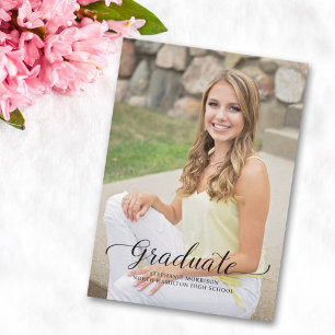 Invitación Fiesta de Graduación con Fotografía y Caligrafía C