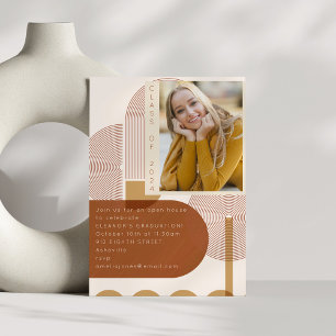 Invitación Fiesta de Graduación con Fotos Geométricas Retro d