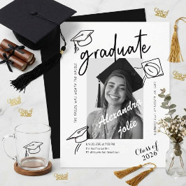 Invitación Fiesta de Graduación con Fotos Modernas de la Clas