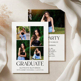Invitación Fiesta de Graduación con Fotos Múltiples Modernas