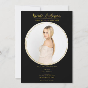 Invitación Fiesta de Graduación con Fotos Redondas Modernas d