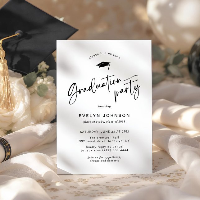 Invitación Fiesta de Graduación con Guion Mínimo  (Subido por el creador)