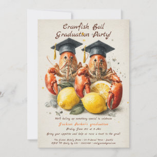Invitación Fiesta de Graduación con Hervido de Cangrejos de R