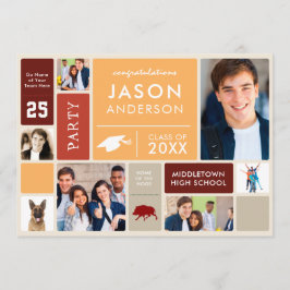 Invitación Fiesta de graduación con las fotos y los lemas de