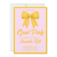 Fiesta de Graduación con Lazo de Gingham Amarillo