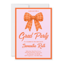 Fiesta de Graduación con Lazo de Gingham Naranja
