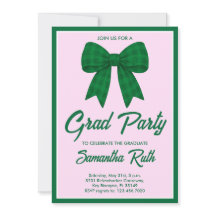 Fiesta de Graduación con Lazo de Gingham Verde