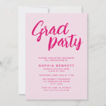 Fiesta de Graduación con Letra de Pincel Rosa Mode