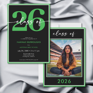 Invitación Fiesta de Graduación con Letra Moderna Minimalista
