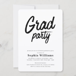 Invitación Fiesta de Graduación con Letra Moderna y Elegante