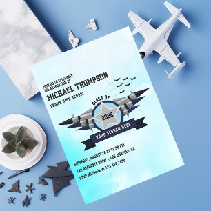 Invitación Fiesta de Graduación con tema de Fuerza Aérea