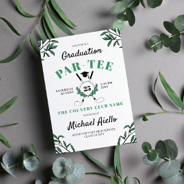Invitación Fiesta de Graduación con Tema de Golf y Vegetación