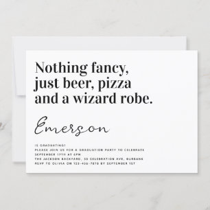 Invitación Fiesta de Graduación con Tipografía Divertida Nada