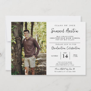 Invitación Fiesta de Graduación con Tira de Película Fotográf