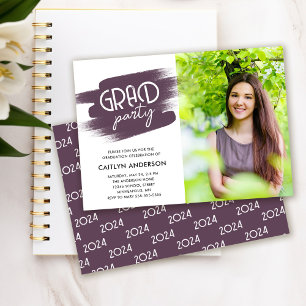 Invitación Fiesta de graduación con trazos de pintura