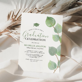 Invitación Fiesta de Graduación con Verde de Eucalipto