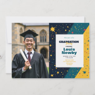 Invitación 🎓Fiesta de Graduación Confeti Starburst