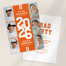 Invitación Fiesta de Graduación Conjunta de Colaje de Fotos N
