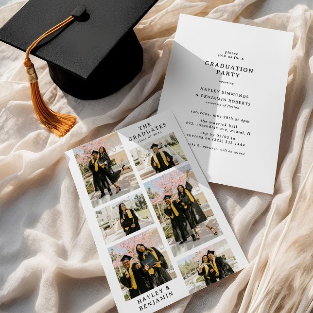 Invitación Fiesta de Graduación Conjunta Minimalista Collage  (Subido por el creador)