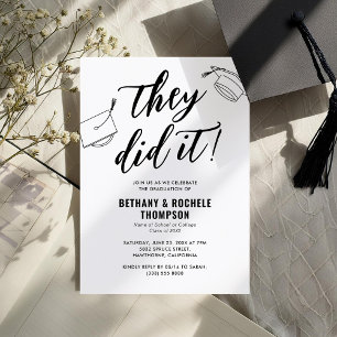 Invitación Fiesta de Graduación Conjunta They Did It